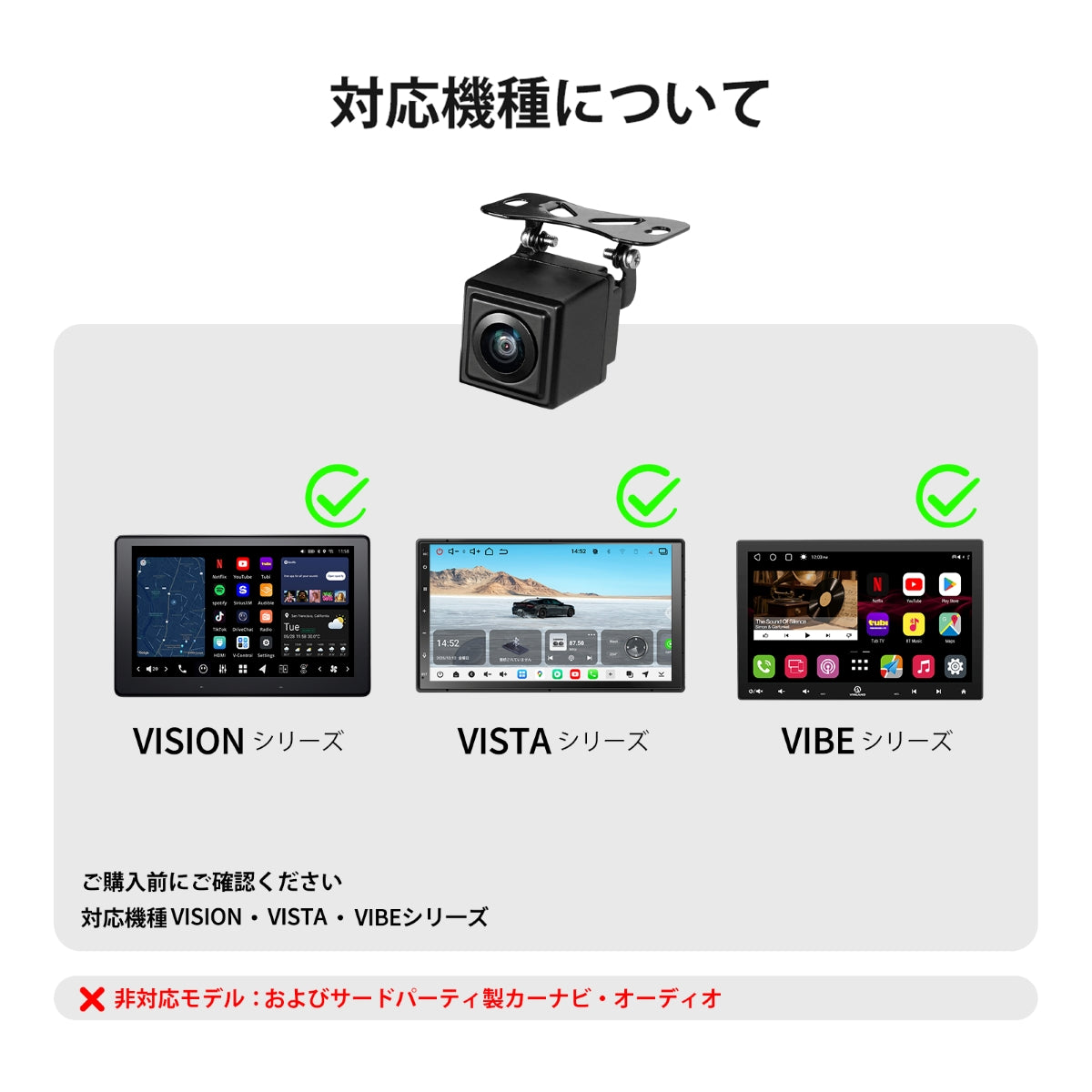 VIN-HD02LR 720P高画質 駐車支援バックカメラ LRVリアビュー対応